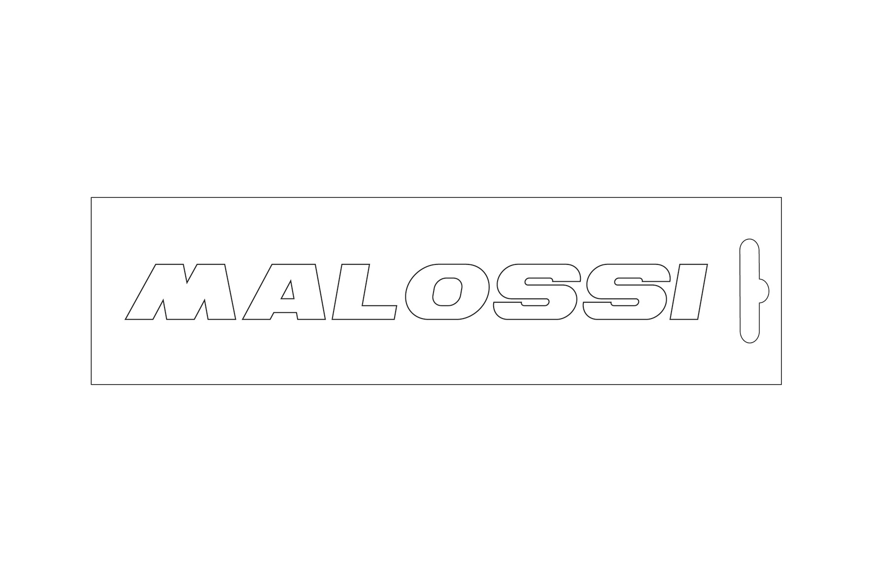 Malossi White pre-spaced Malossi sticker - length 14 cm